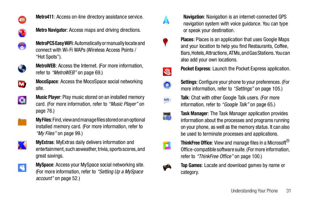 Samsung GH68-32785A user manual MocoSpace Access the MocoSpace social networking site 