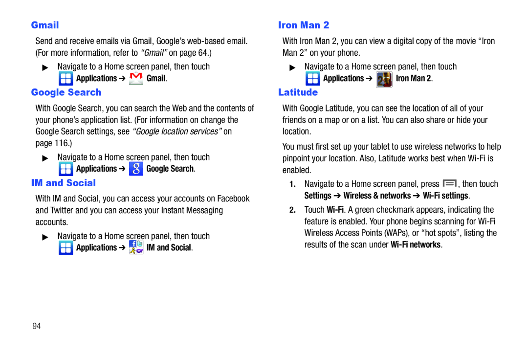 Samsung GH68-32785A user manual Google Search, IM and Social, Iron Man, Latitude 