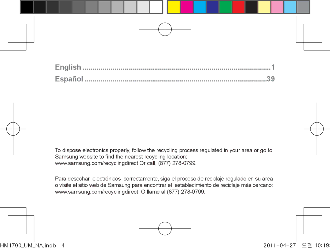 Samsung GH68-34355F manual English Español 