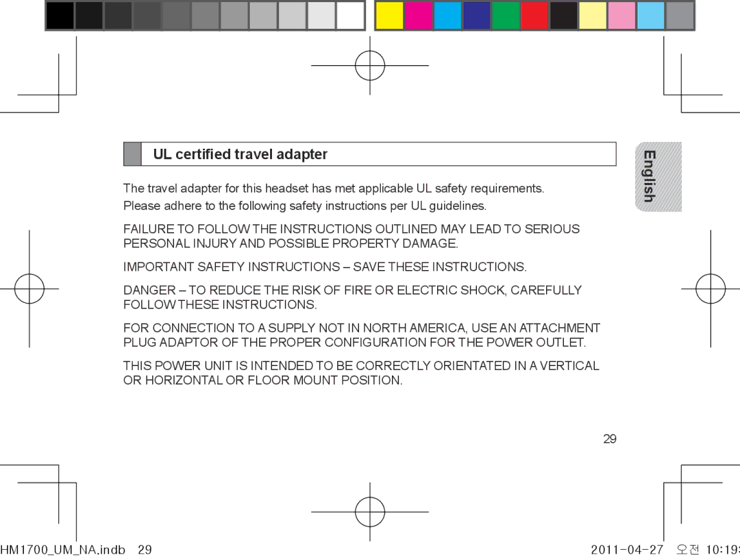 Samsung GH68-34355F manual UL certified travel adapter 