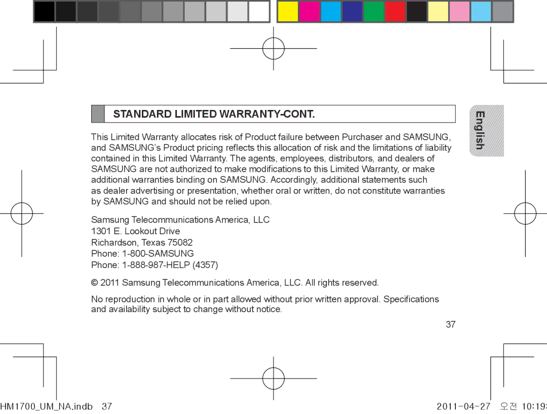 Samsung GH68-34355F manual English 