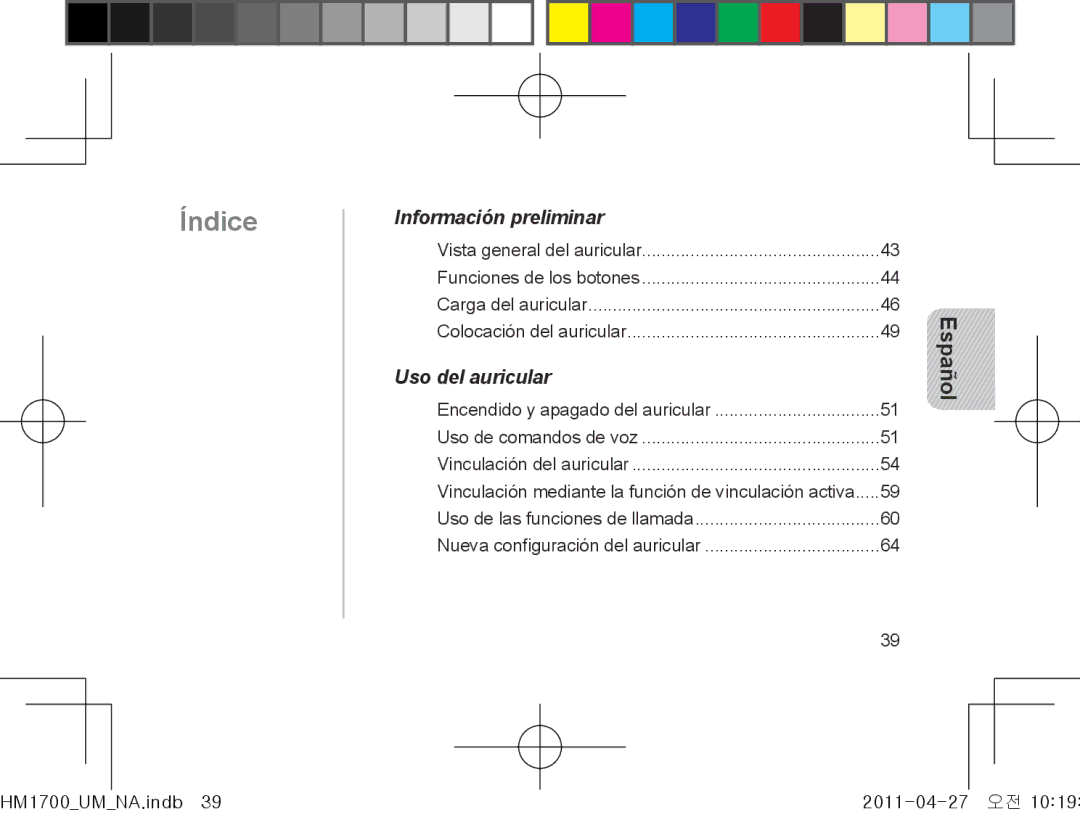 Samsung GH68-34355F manual Índice 