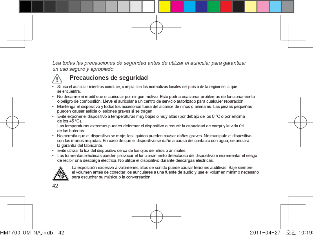 Samsung GH68-34355F manual Precauciones de seguridad 