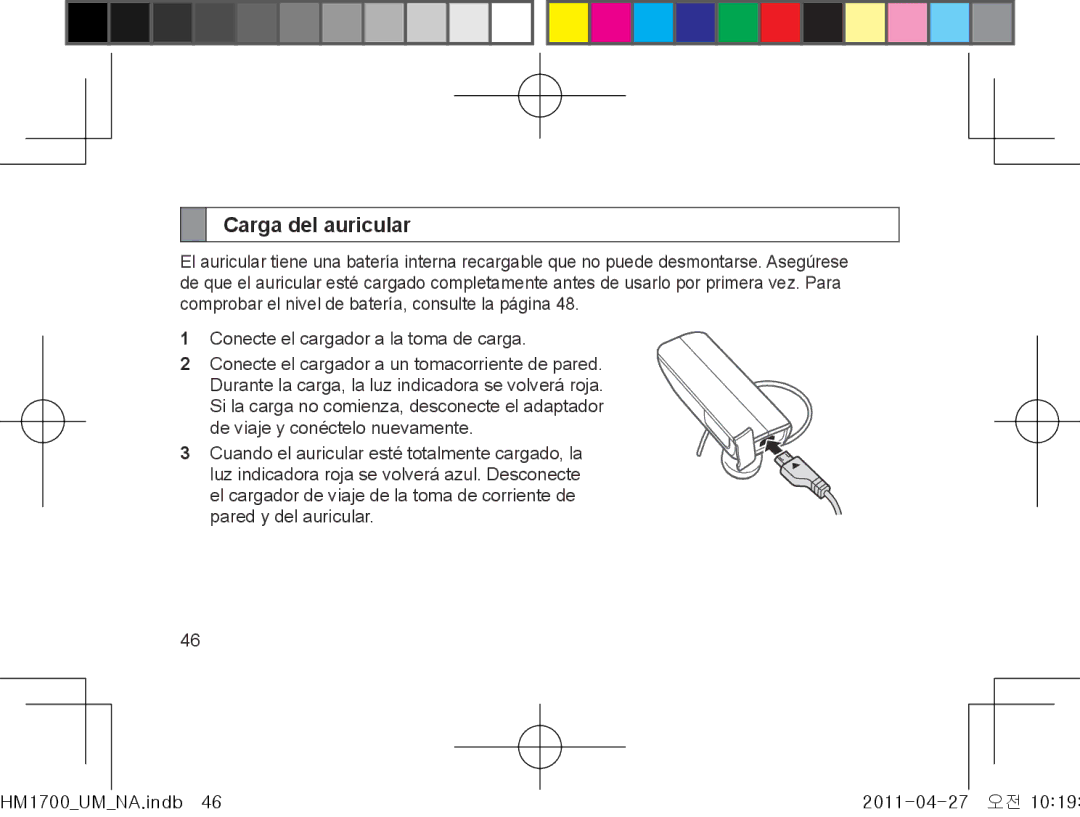 Samsung GH68-34355F manual Carga del auricular 