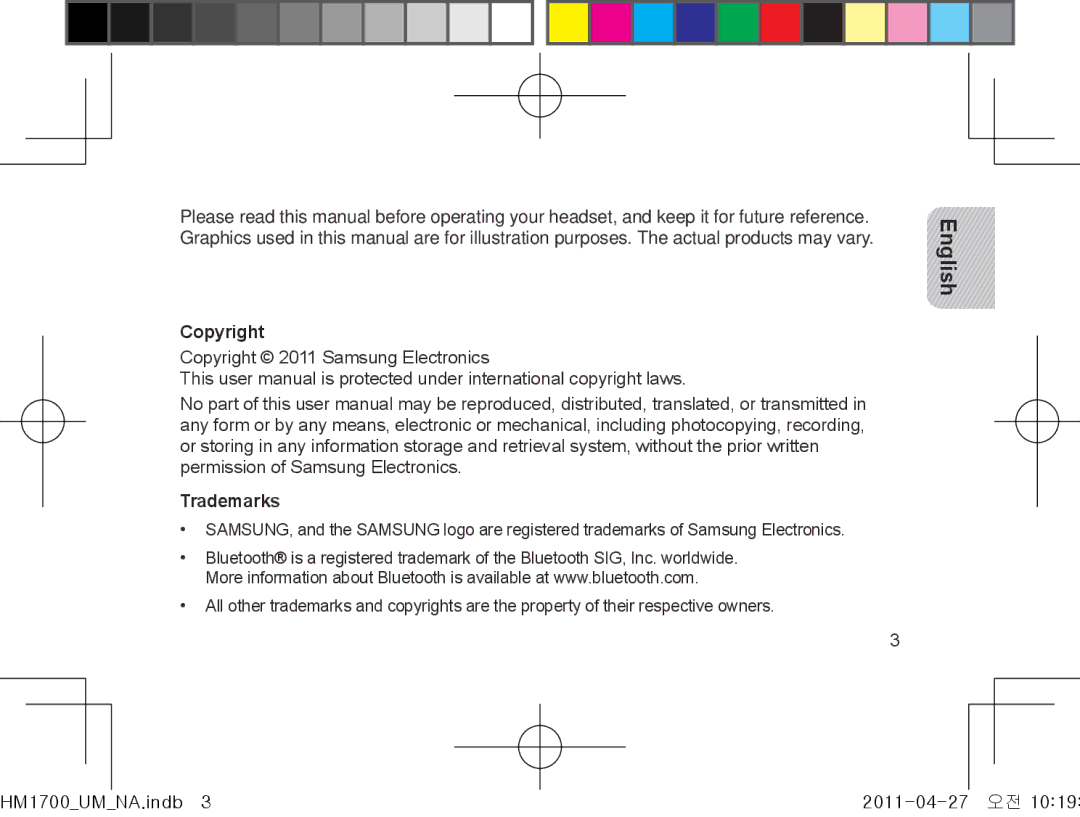 Samsung GH68-34355F manual Copyright, Trademarks 