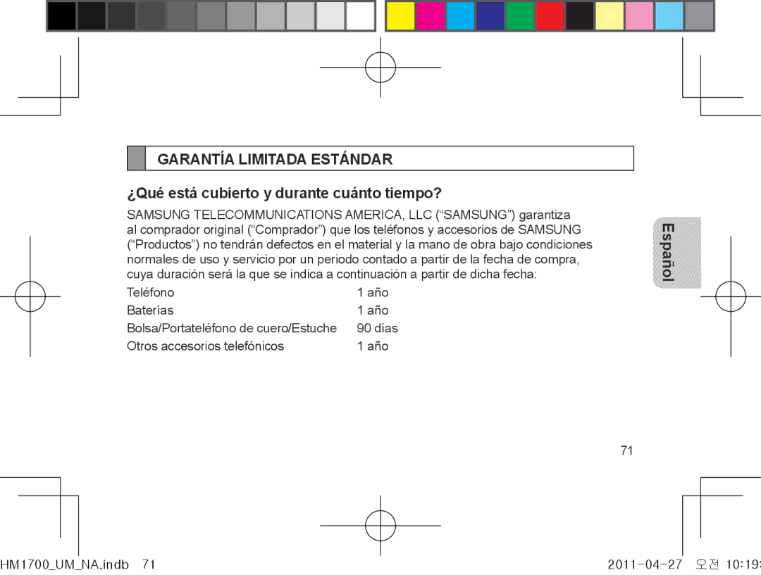 Samsung GH68-34355F manual Garantía Limitada Estándar, ¿Qué está cubierto y durante cuánto tiempo? 