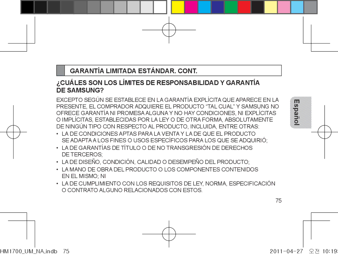 Samsung GH68-34355F manual Español 