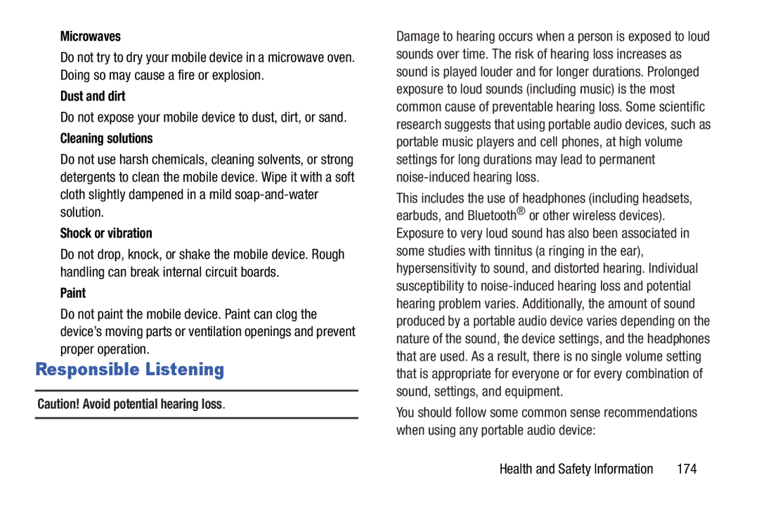 Samsung GH68-37099A user manual Responsible Listening 