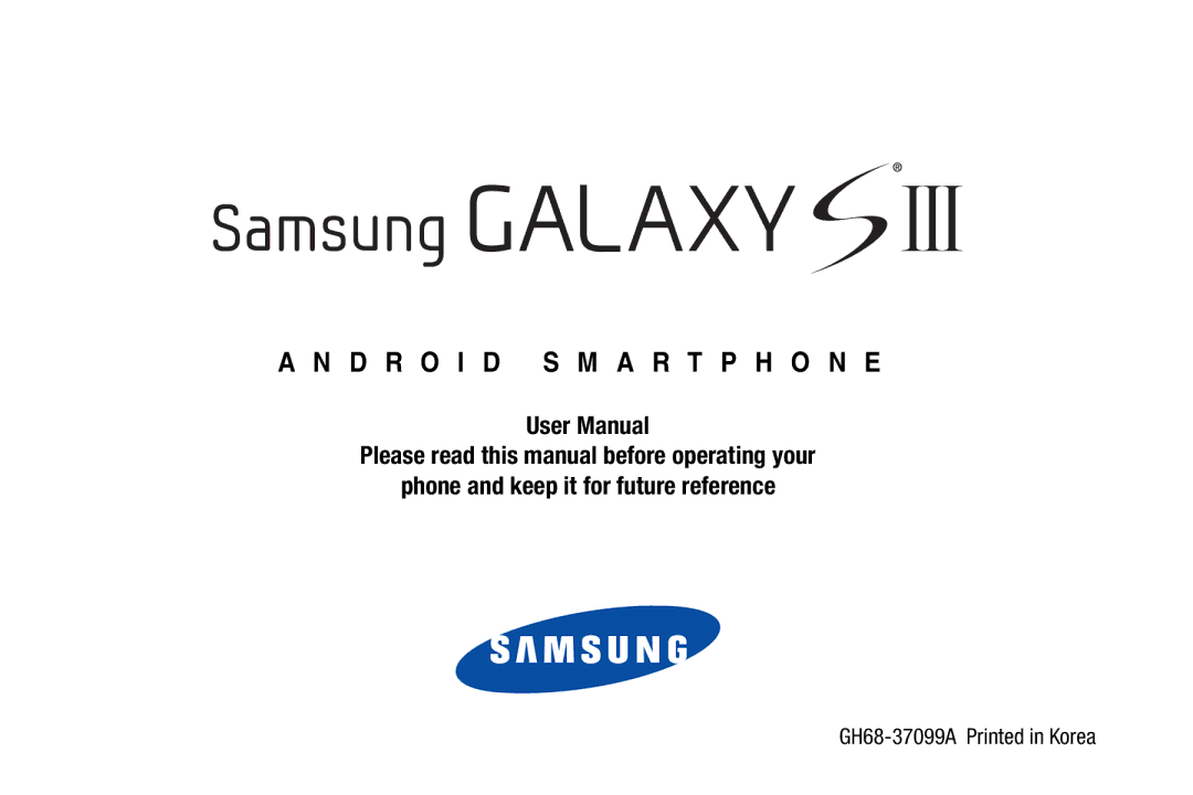 Samsung GH68-37099A user manual D R O I D S M a R T P H O N E 