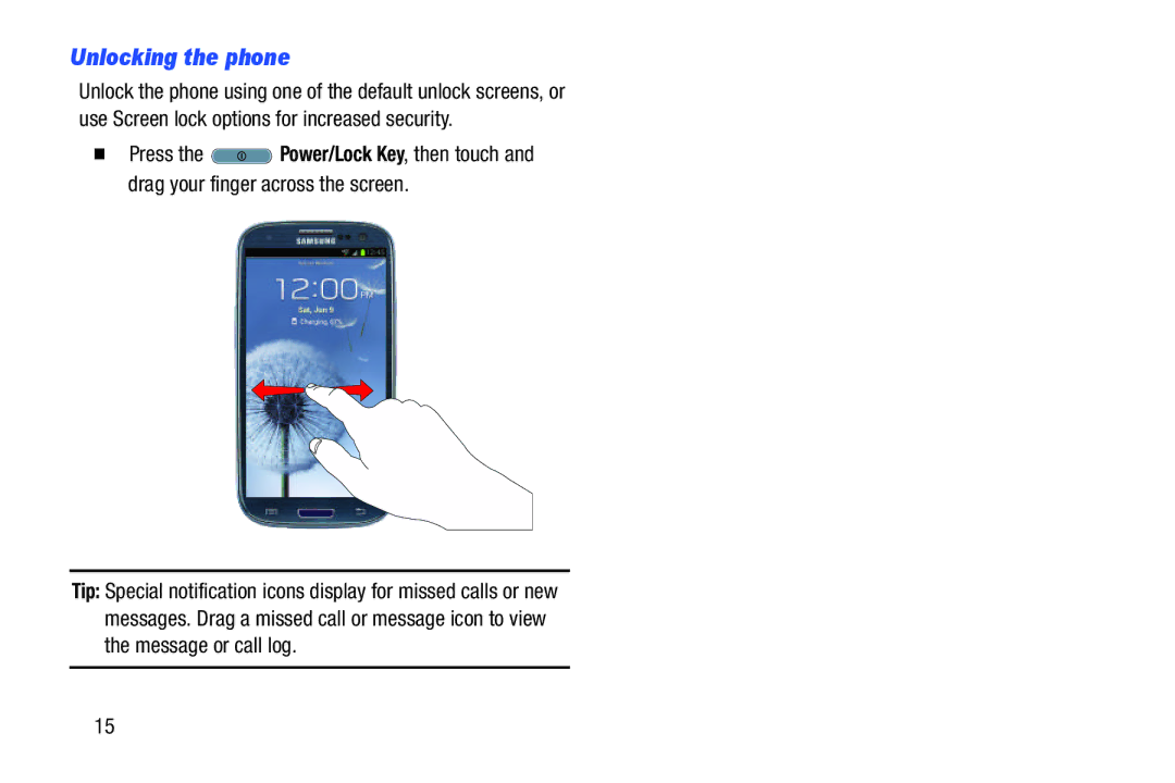 Samsung GH68-37099A user manual Unlocking the phone 