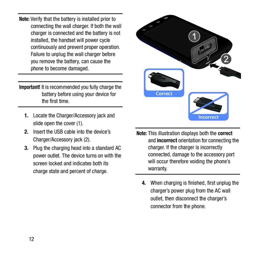 Samsung GH68-37463A user manual Correct Incorrect 