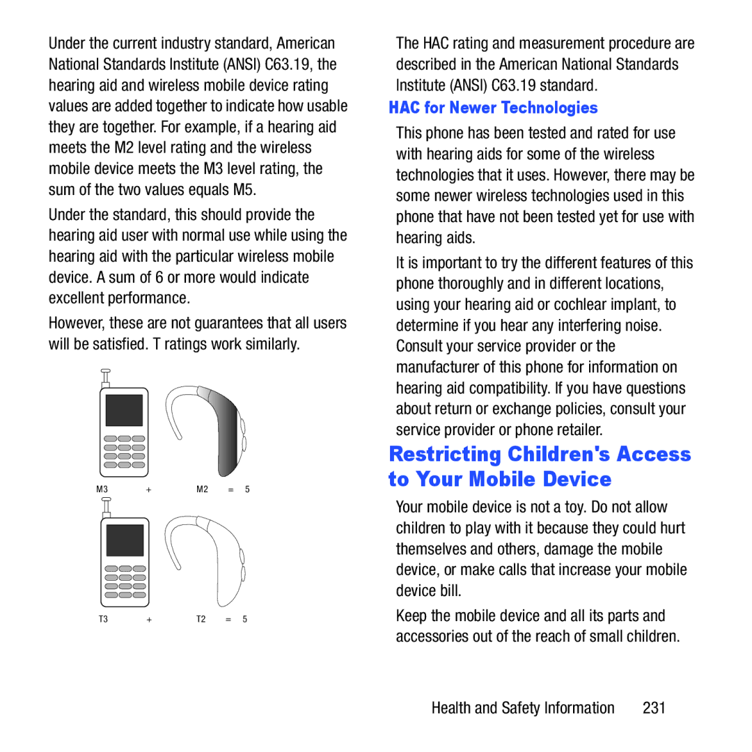 Samsung GH68-37463A user manual HAC for Newer Technologies, 231 