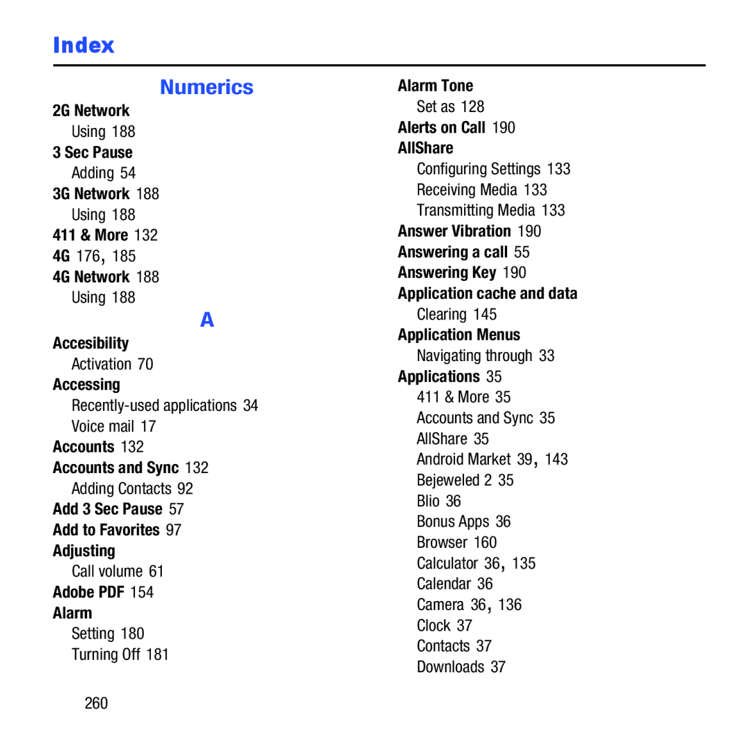 Samsung GH68-37463A user manual Index, Numerics 