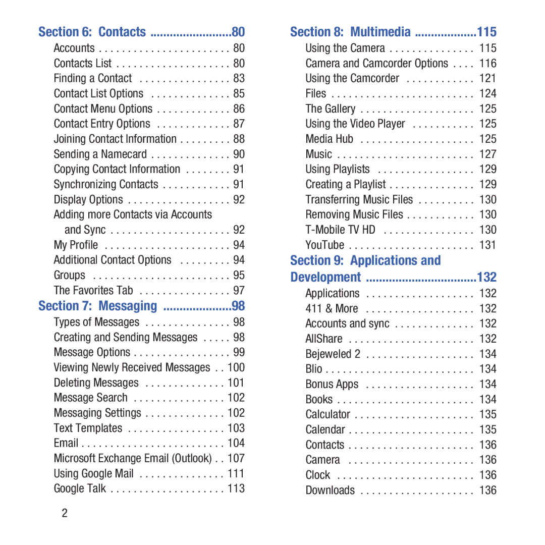 Samsung GH68-37463A user manual 115, 132 