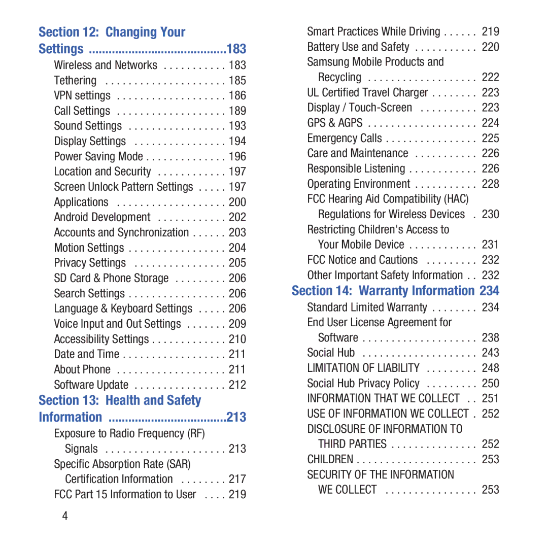 Samsung GH68-37463A user manual Health and Safety, 213, Exposure to Radio Frequency RF, WE Collect 