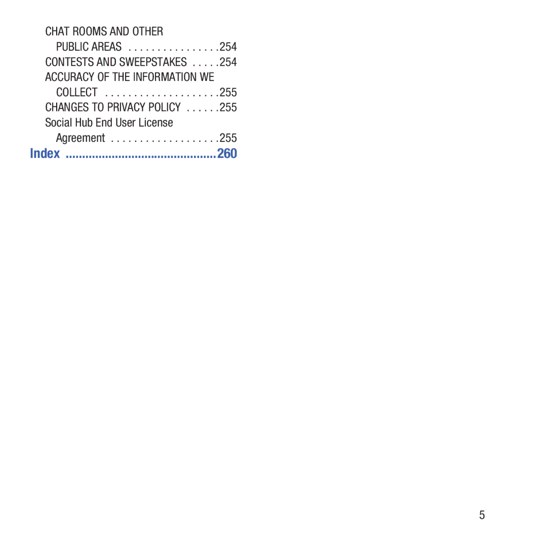 Samsung GH68-37463A user manual Agreement, 260 