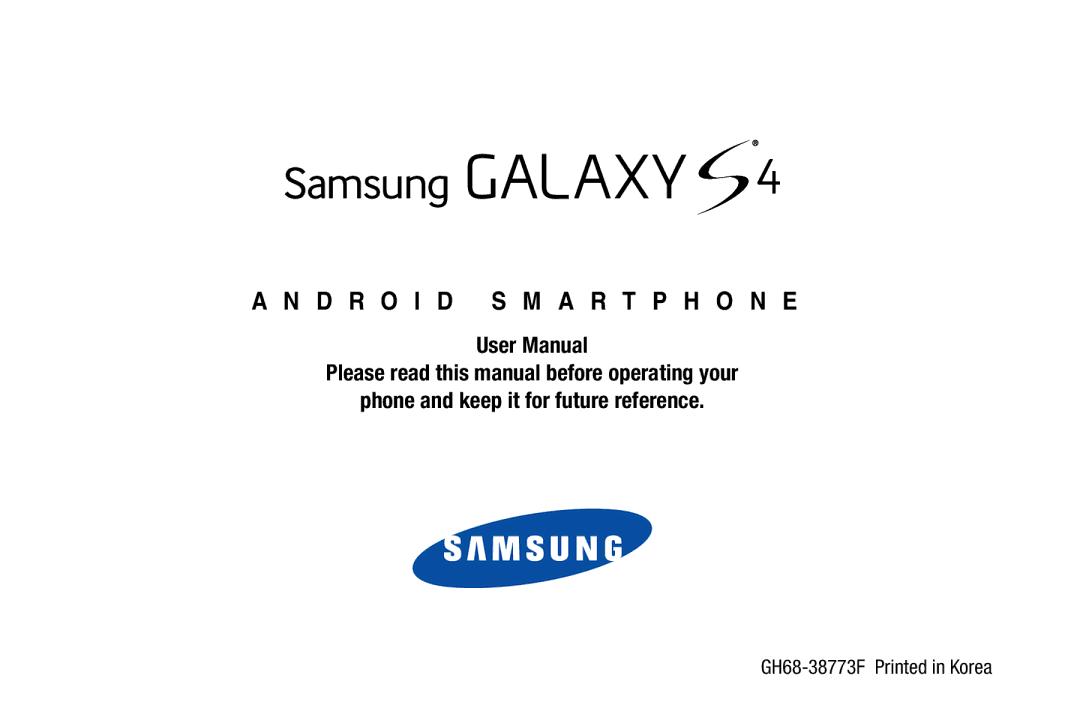 Samsung GH68-38773F user manual D R O I D S M a R T P H O N E 