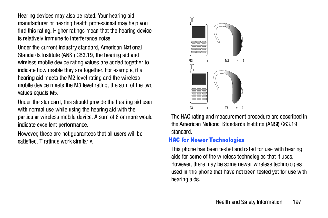 Samsung GH68-38773F user manual HAC for Newer Technologies, 197 