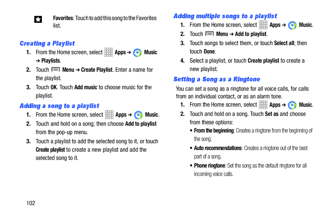 Samsung GH68-38773F user manual Creating a Playlist, Adding a song to a playlist, Adding multiple songs to a playlist 