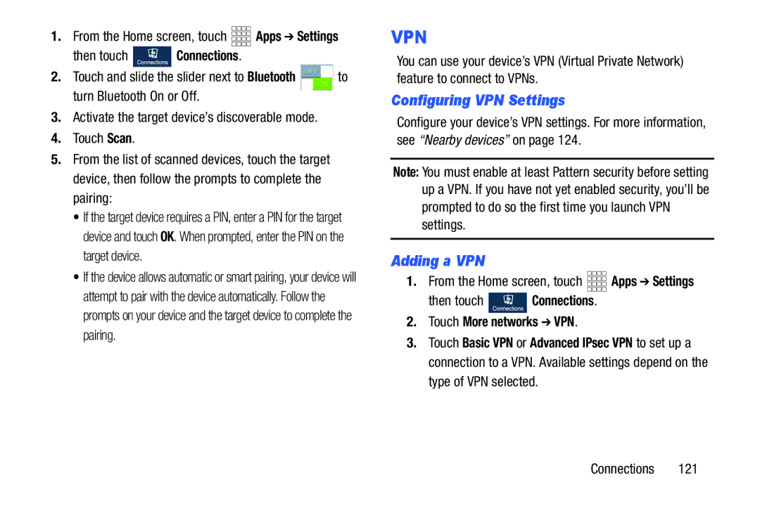 Samsung GH68-38773F user manual Configuring VPN Settings, Adding a VPN, Touch More networks VPN 