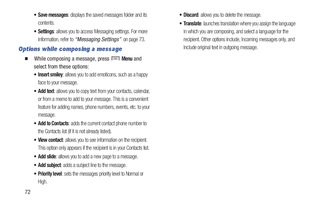 Samsung GH68-38773F user manual Options while composing a message 