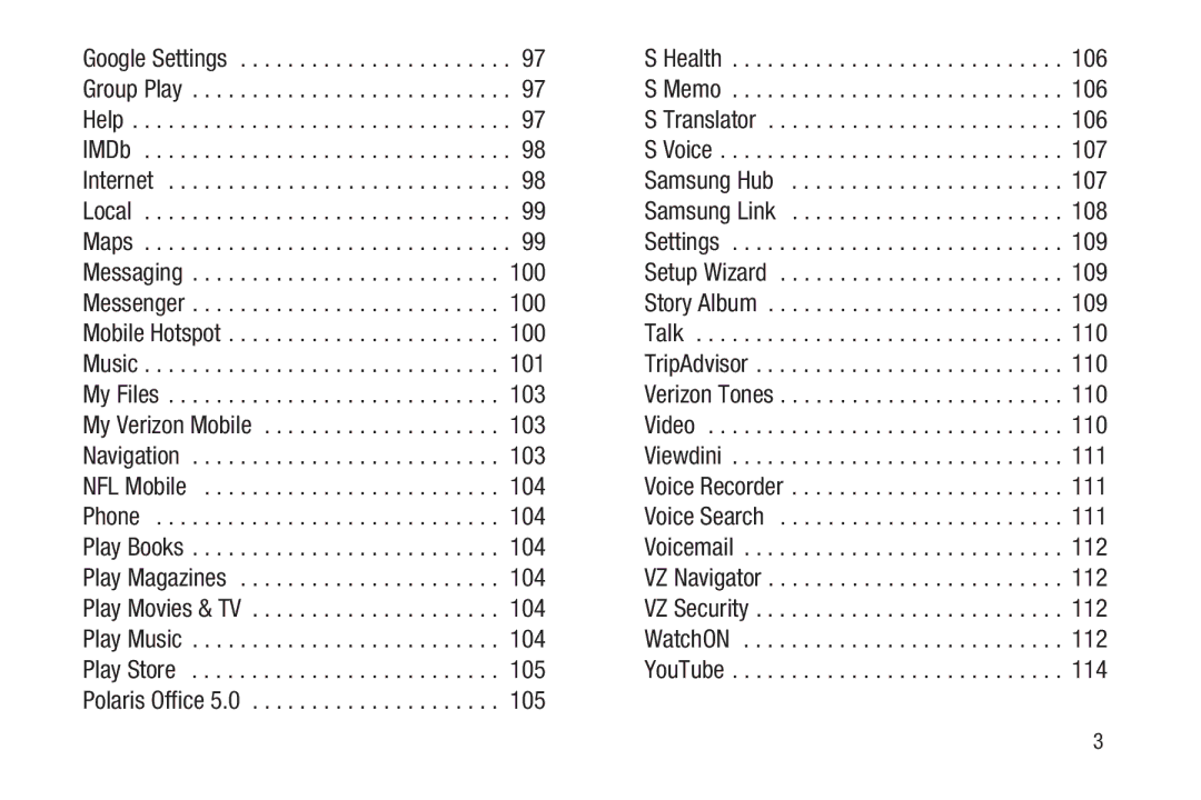 Samsung GH68-38773F user manual 106, 107, 108, 109, 110, 111, 112, 114 