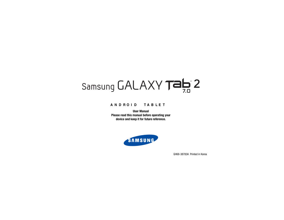 Samsung GH68-38783A user manual D R O I D T a B L E T 