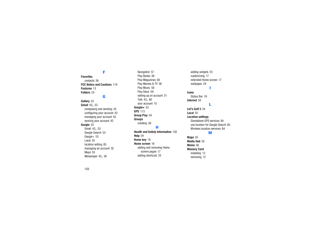 Samsung GH68-38783A user manual Contacts, Creating, Adding shortcuts, Status Bar, Standalone GPS services 