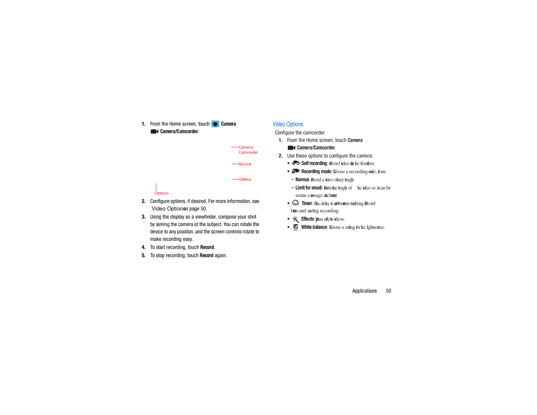 Samsung GH68-38783A user manual Camera/Camcorder 