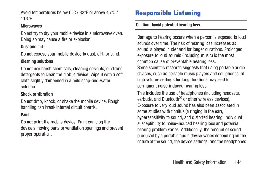 Samsung GH68-39988A manual Responsible Listening 