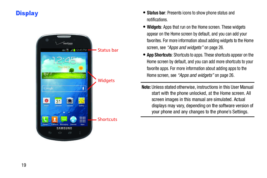 Samsung GH68-39988A manual Display 