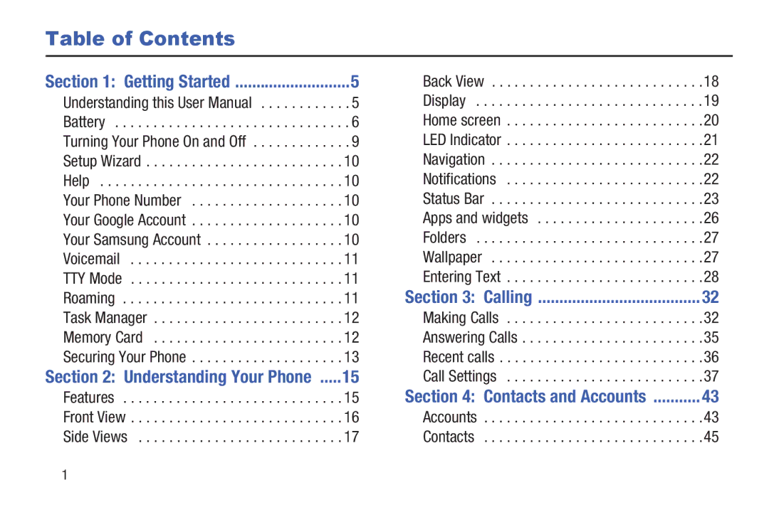 Samsung GH68-39988A manual Table of Contents 