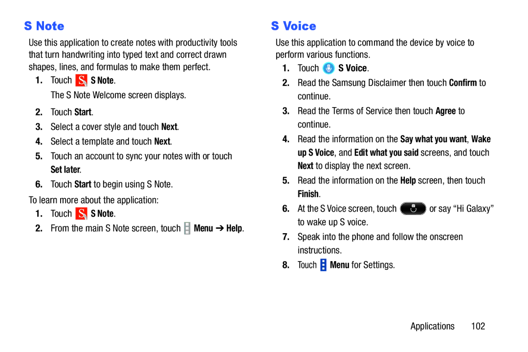 Samsung GH68-40366A manual Touch S Voice 