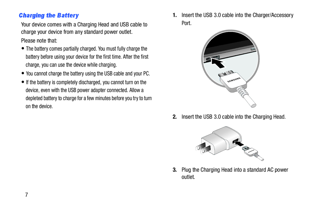 Samsung GH68-40366A manual Charging the Battery 