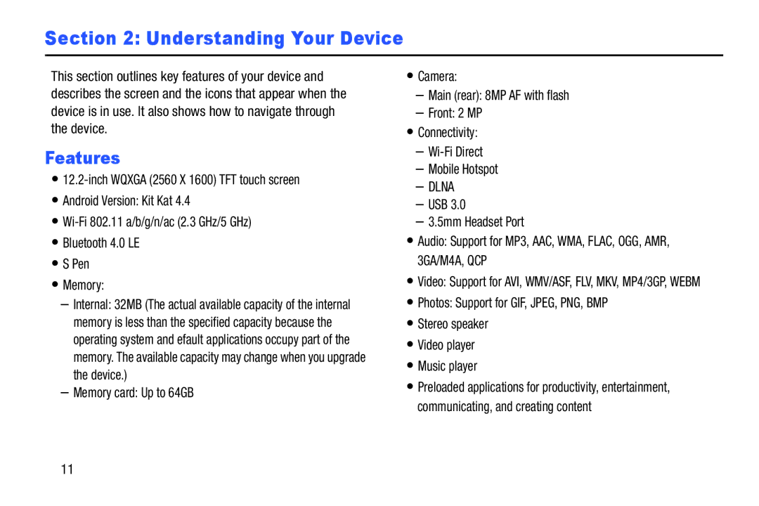 Samsung GH68-40366A manual Understanding Your Device, Features 