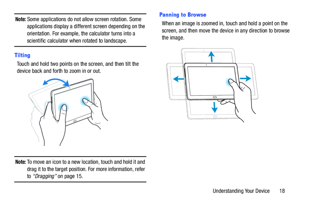 Samsung GH68-40366A manual Tilting, Panning to Browse 