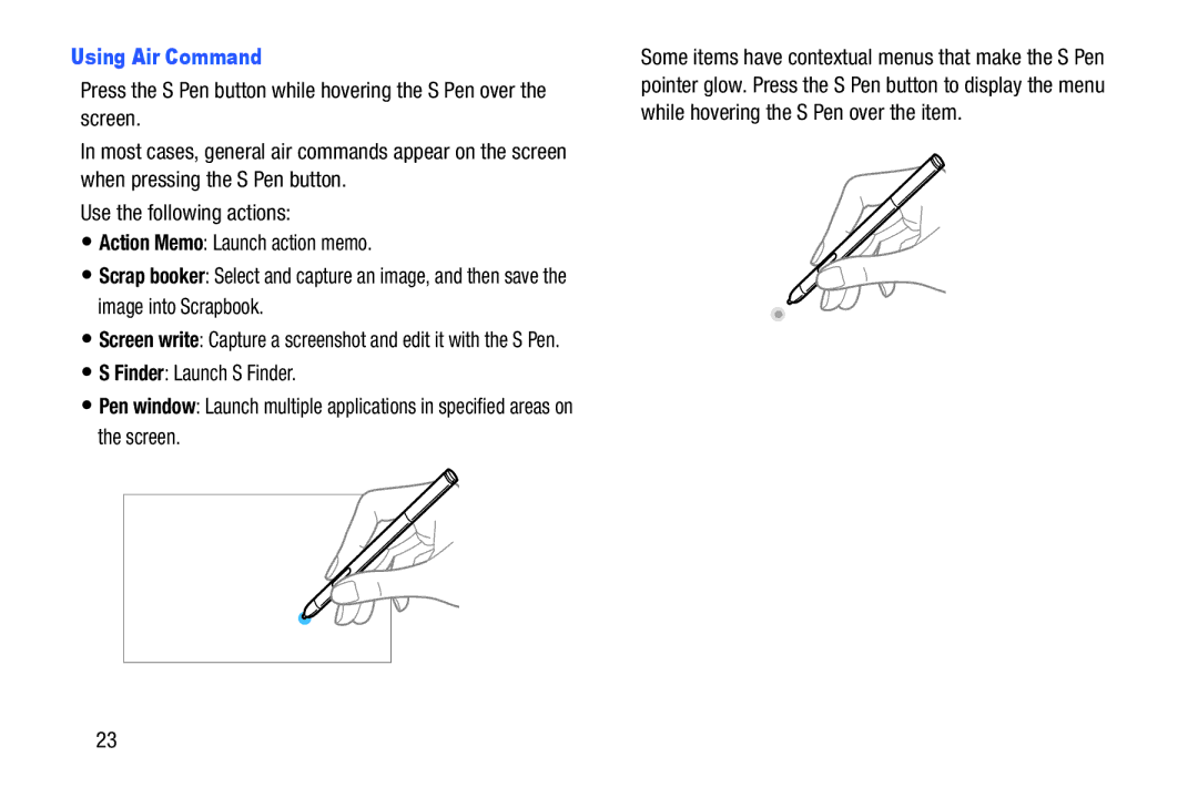 Samsung GH68-40366A manual Using Air Command 