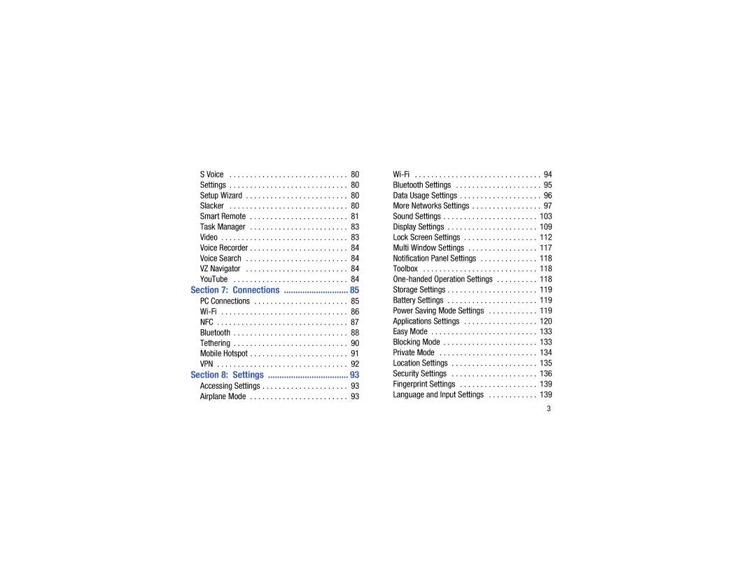 Samsung GH68-40785A manual Connections, Accessing Settings Airplane Mode 