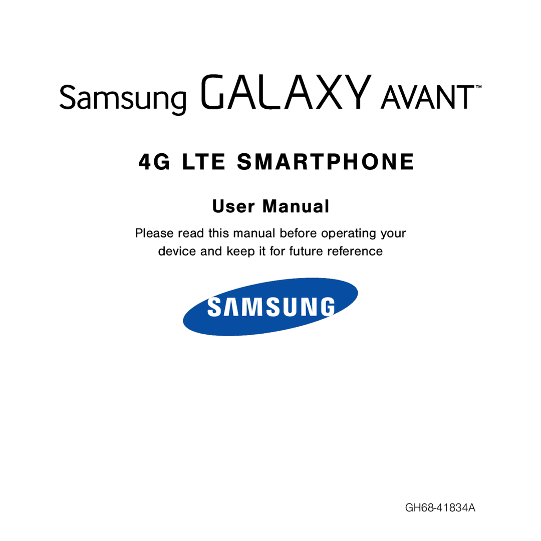 Samsung GH68-41834A user manual 4G LTE Smartphone 