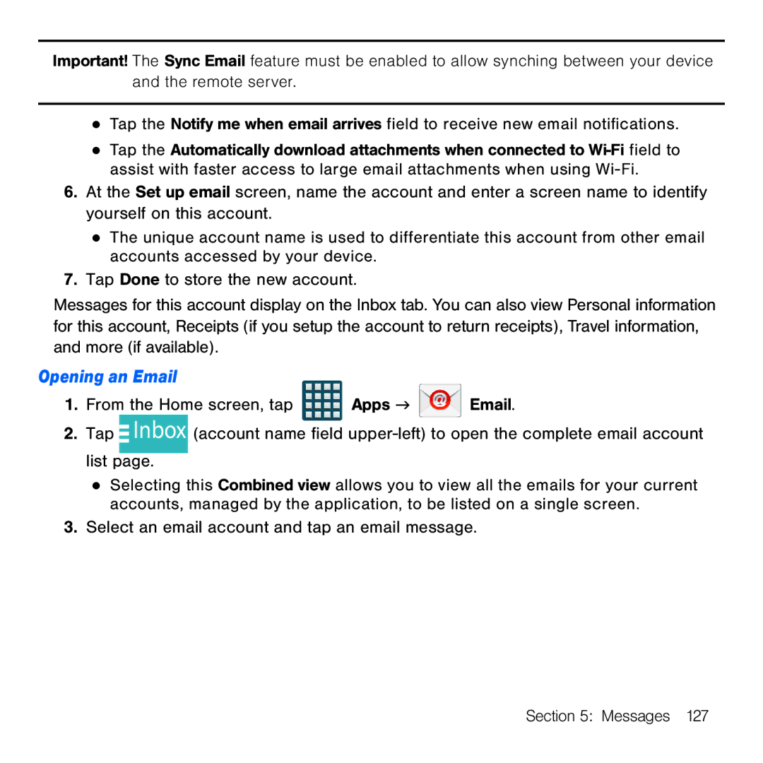 Samsung GH68-41834A user manual Opening an Email 