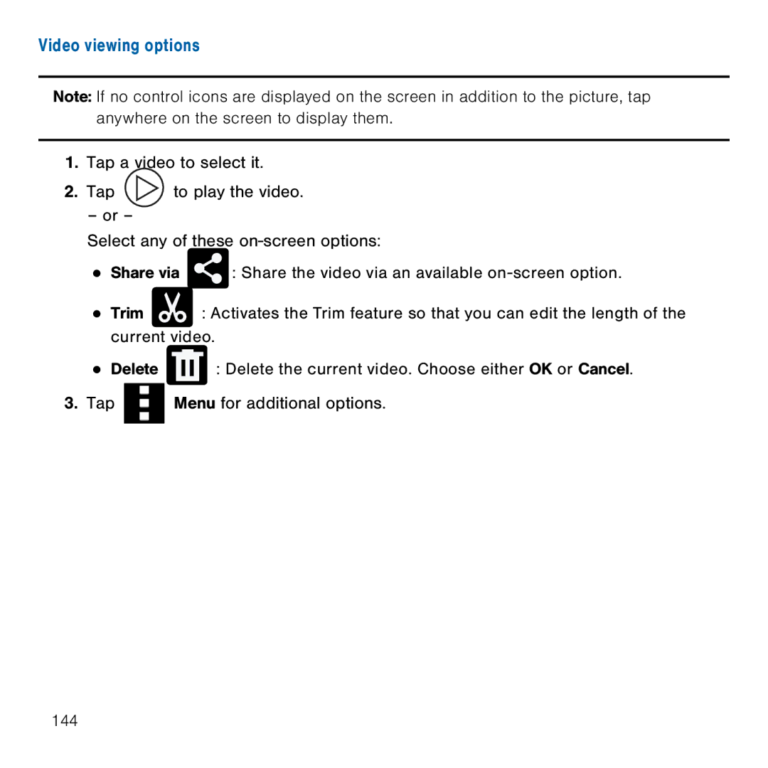 Samsung GH68-41834A user manual Video viewing options 