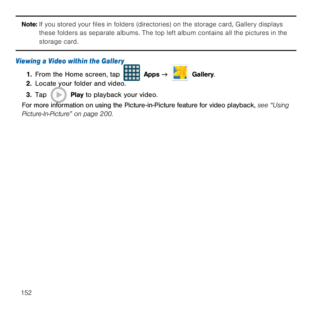 Samsung GH68-41834A user manual Viewing a Video within the Gallery 