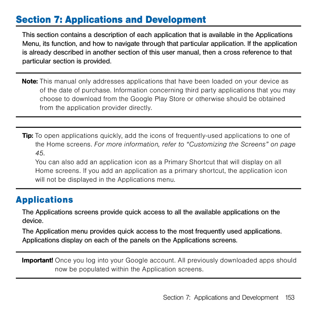 Samsung GH68-41834A user manual Applications and Development 