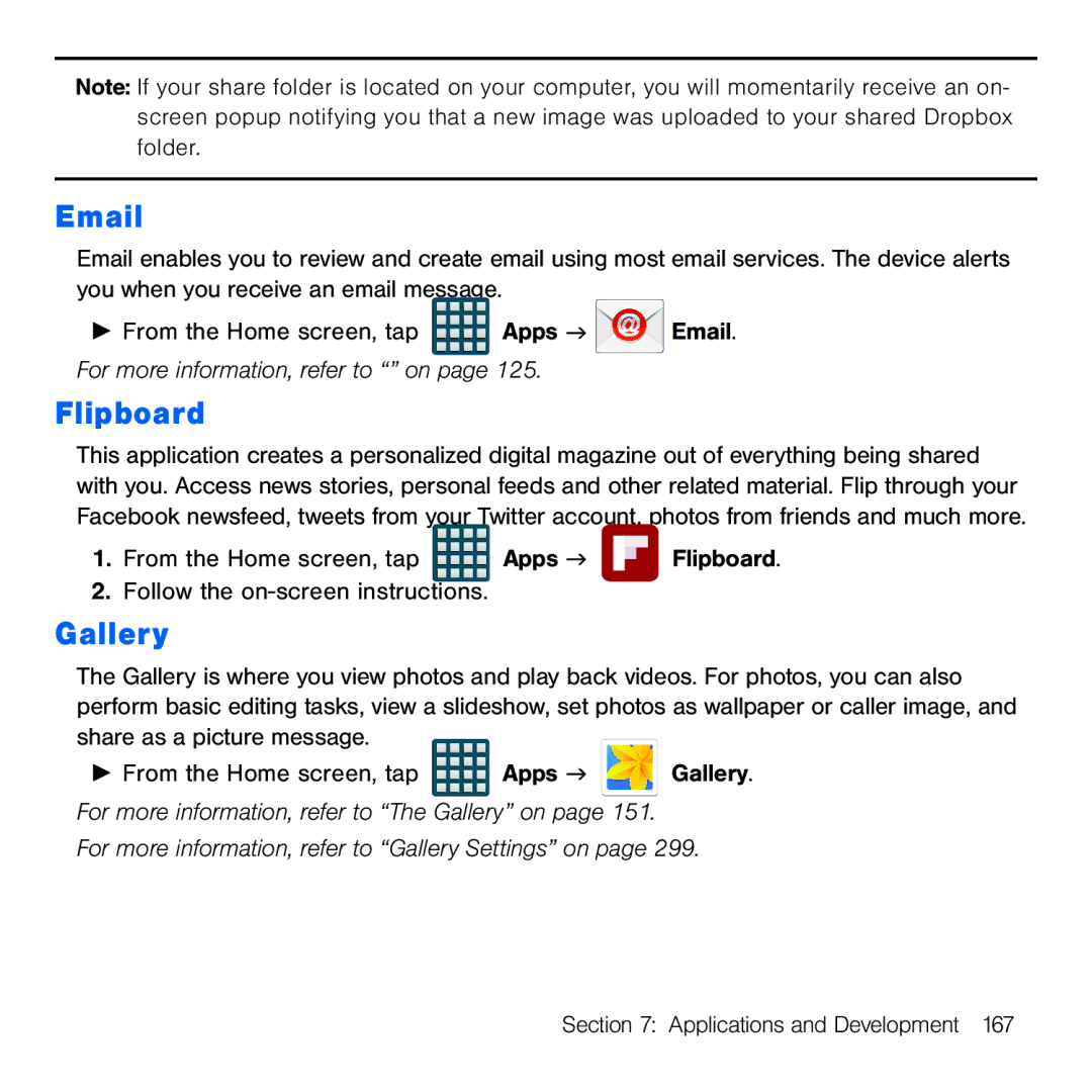 Samsung GH68-41834A user manual Flipboard, Gallery 