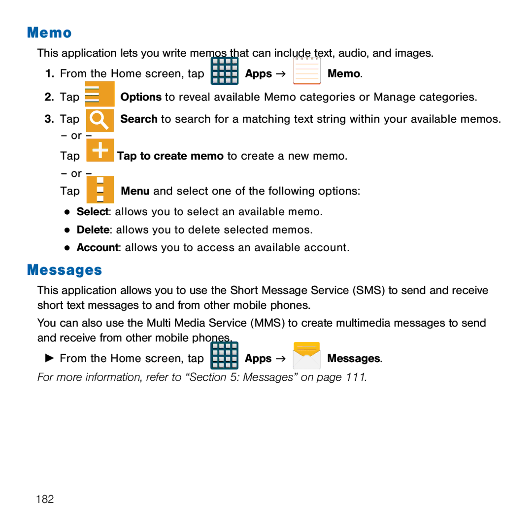 Samsung GH68-41834A user manual Memo, Messages 