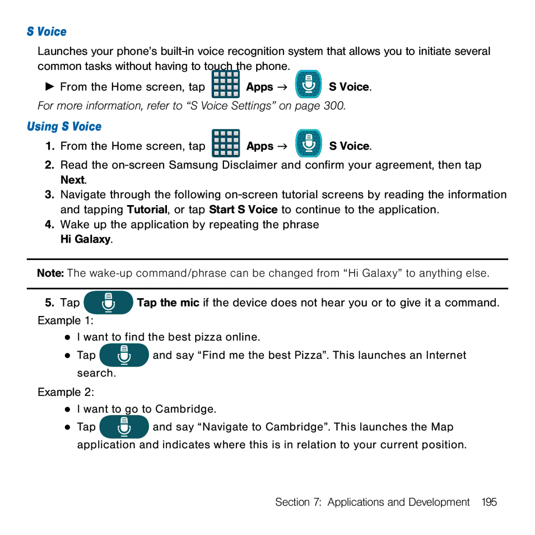 Samsung GH68-41834A user manual Using S Voice 