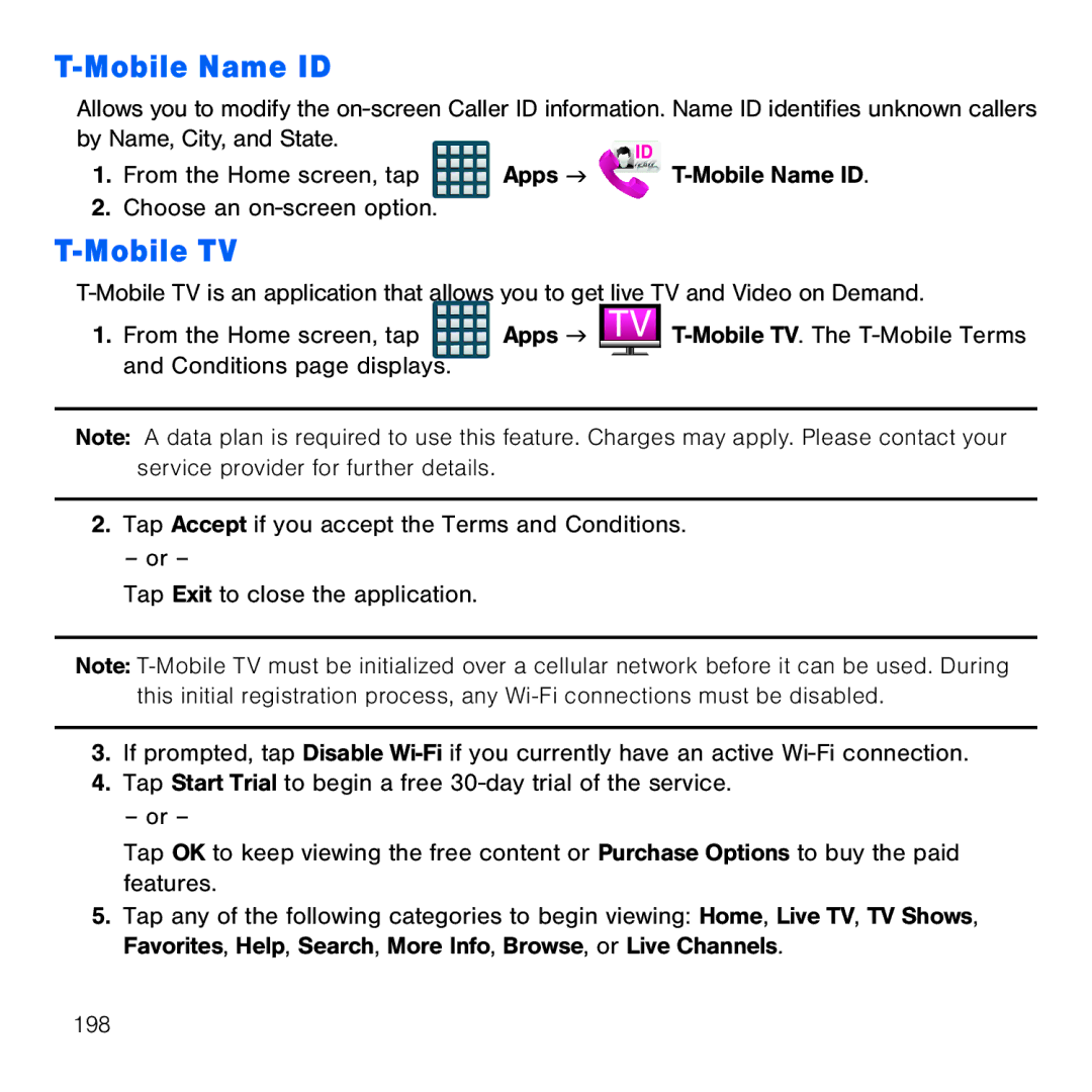 Samsung GH68-41834A user manual Mobile Name ID, Mobile TV 