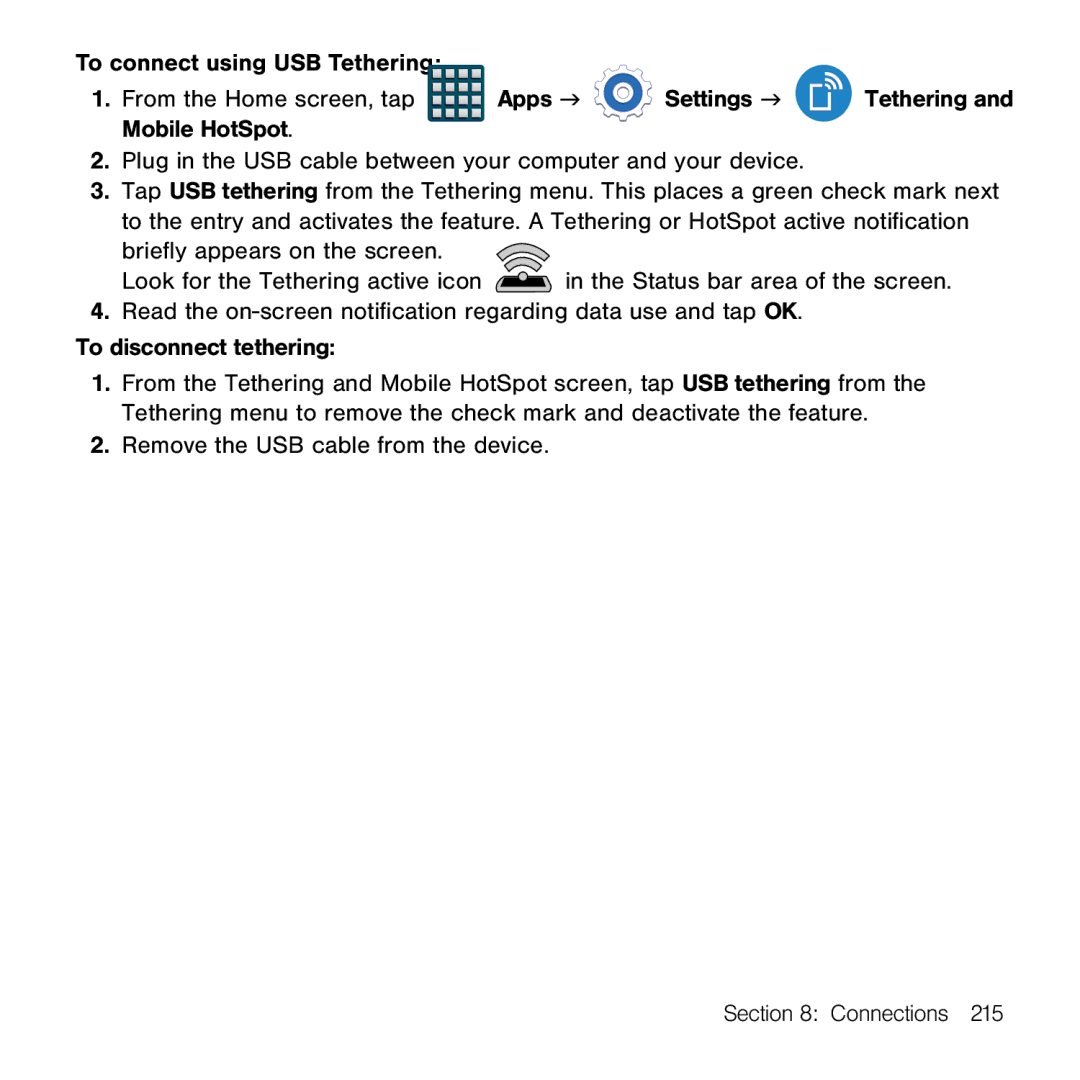 Samsung GH68-41834A user manual Status bar area of the screen 