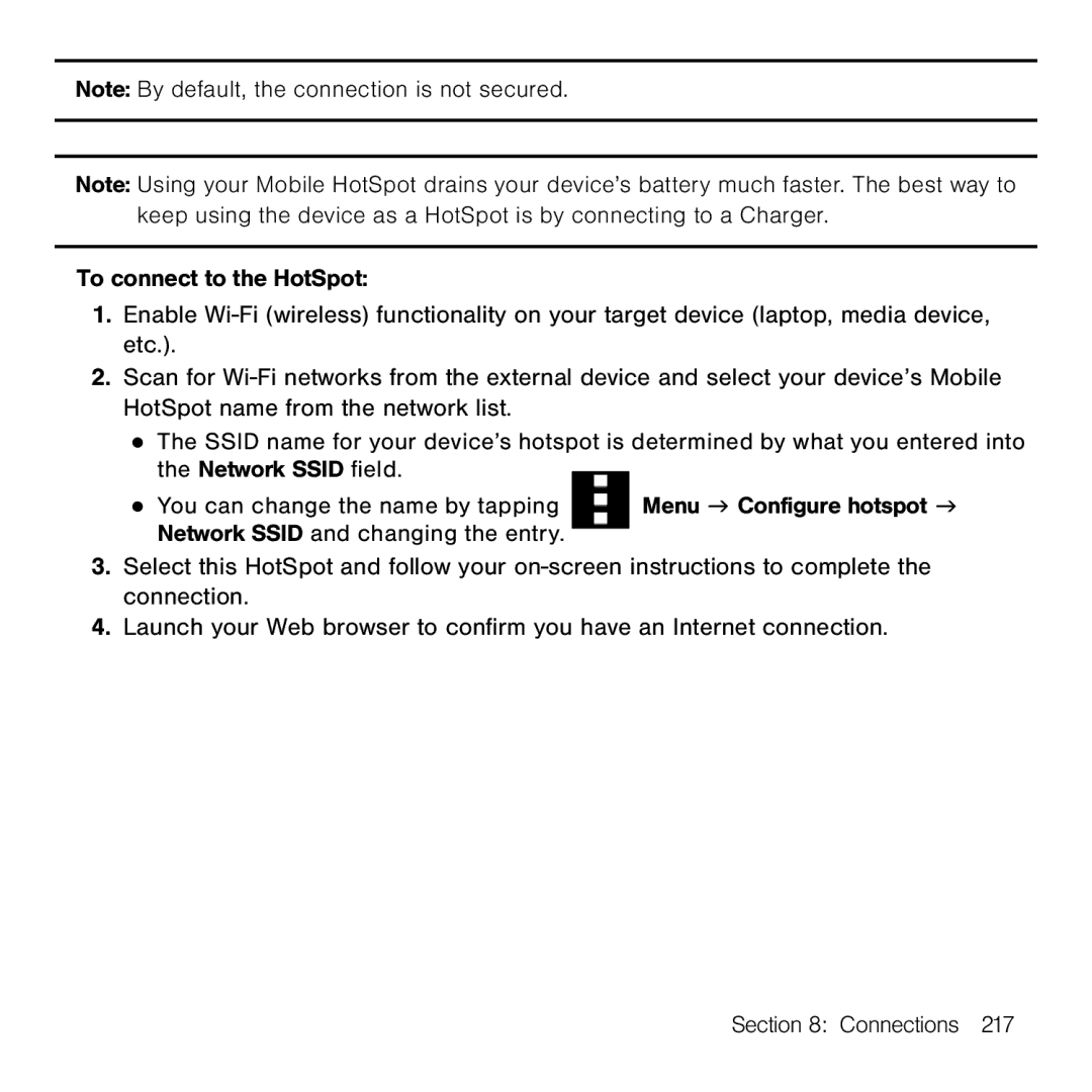 Samsung GH68-41834A user manual Network Ssid and changing the entry 