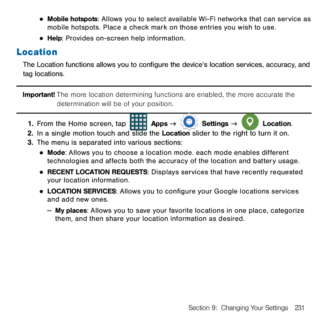 Samsung GH68-41834A user manual Location 